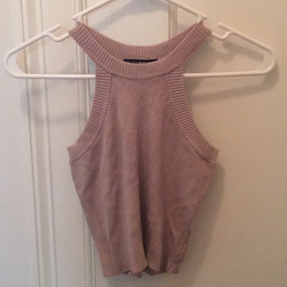 Brandy Melville mauve crop ribbed square neck tank